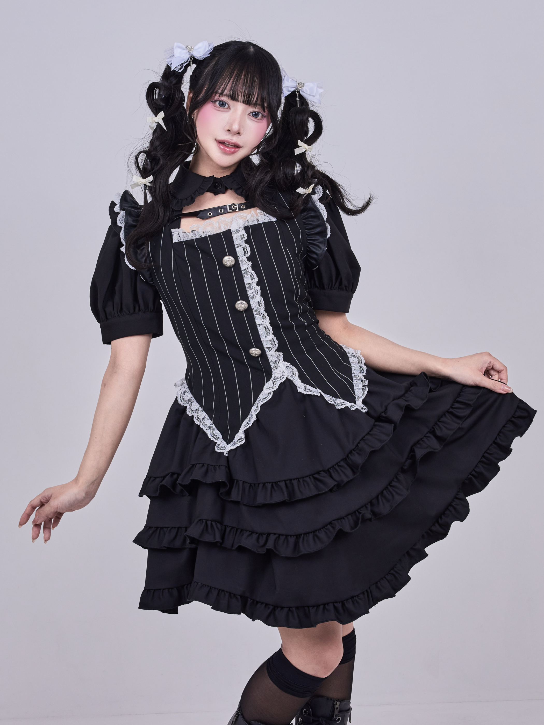 IMVAL / Layered Vest Dress - STRIPE