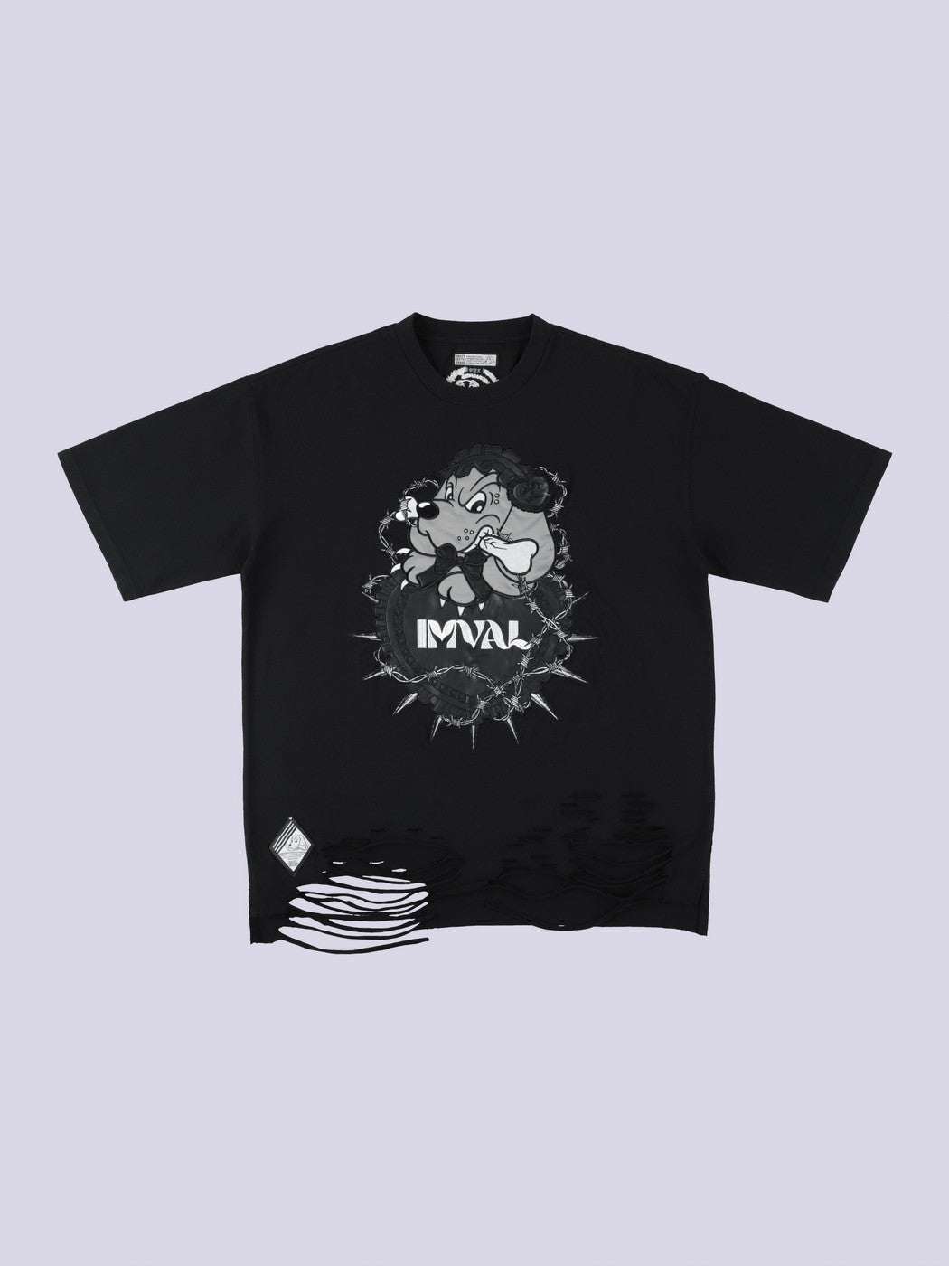 IMVAL×GALFY / Doll Dog Damaged TEE-BLK