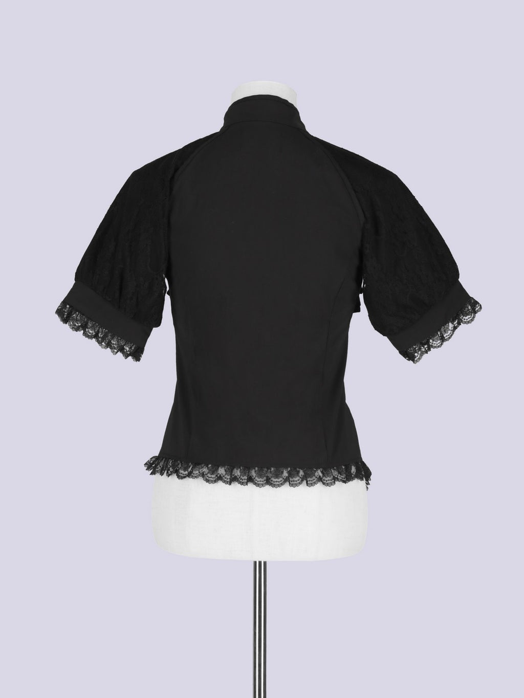IMVAL / Mandarin Collar Frill Blouse - BLK