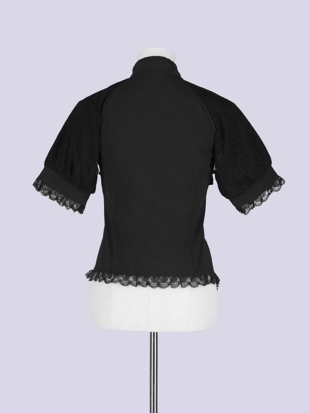 IMVAL / Mandarin Collar Frill Blouse - BLK