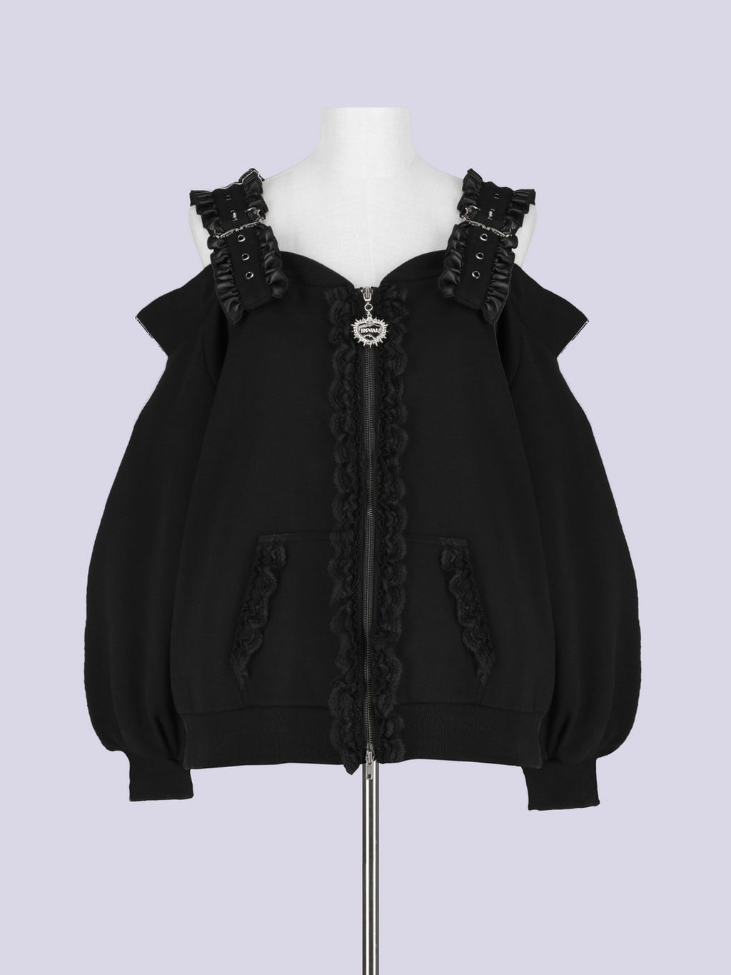 IMVAL / Lace Frill Sweat Series - BLK