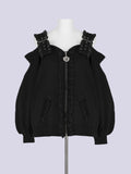IMVAL / Lace Frill Sweat Series - BLK