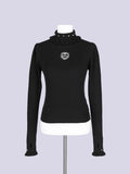 IMVAL / Ruffled High Neck Top [BLK]