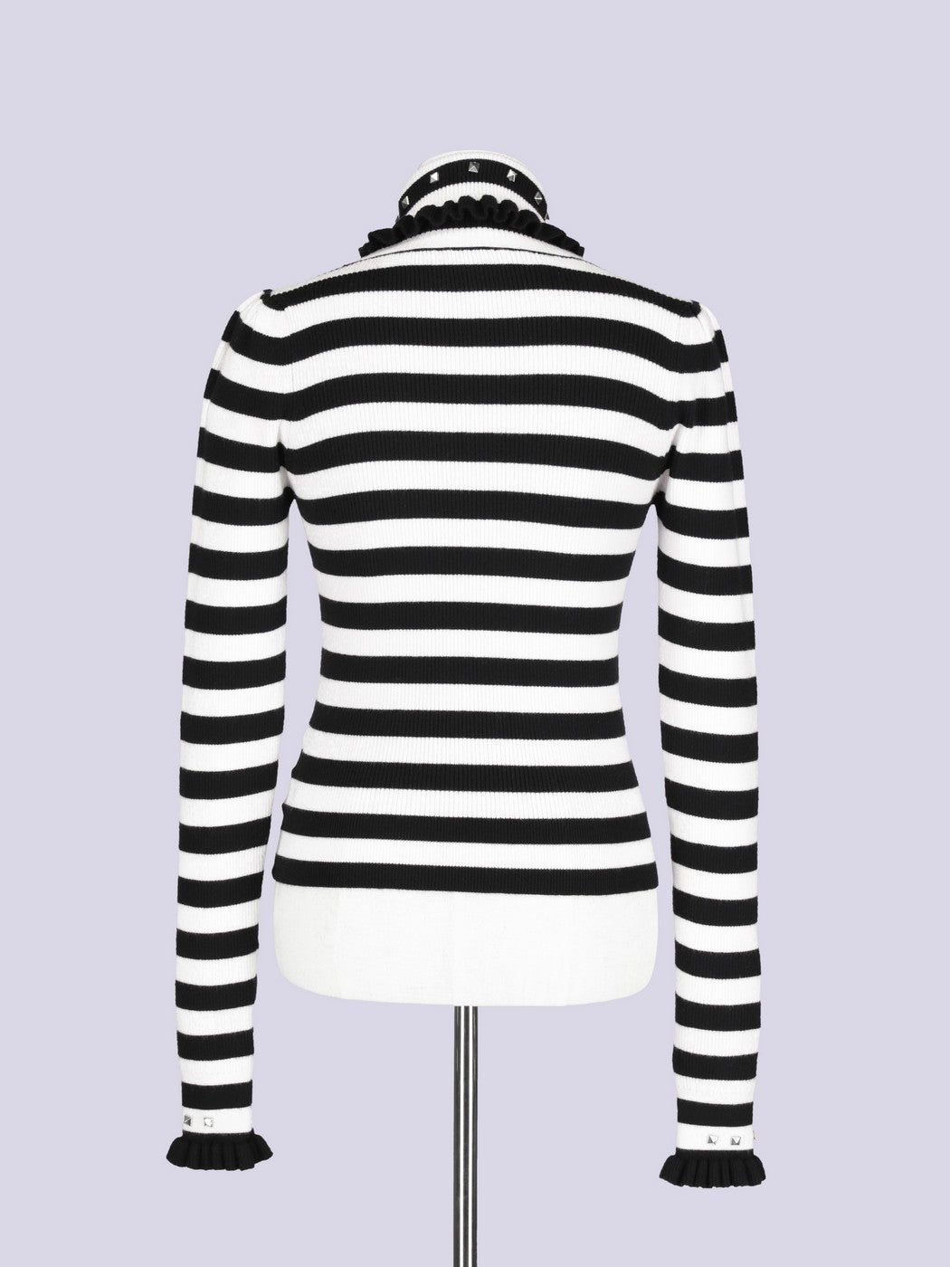 IMVAL / Ruffled High Neck Top［BKWH］