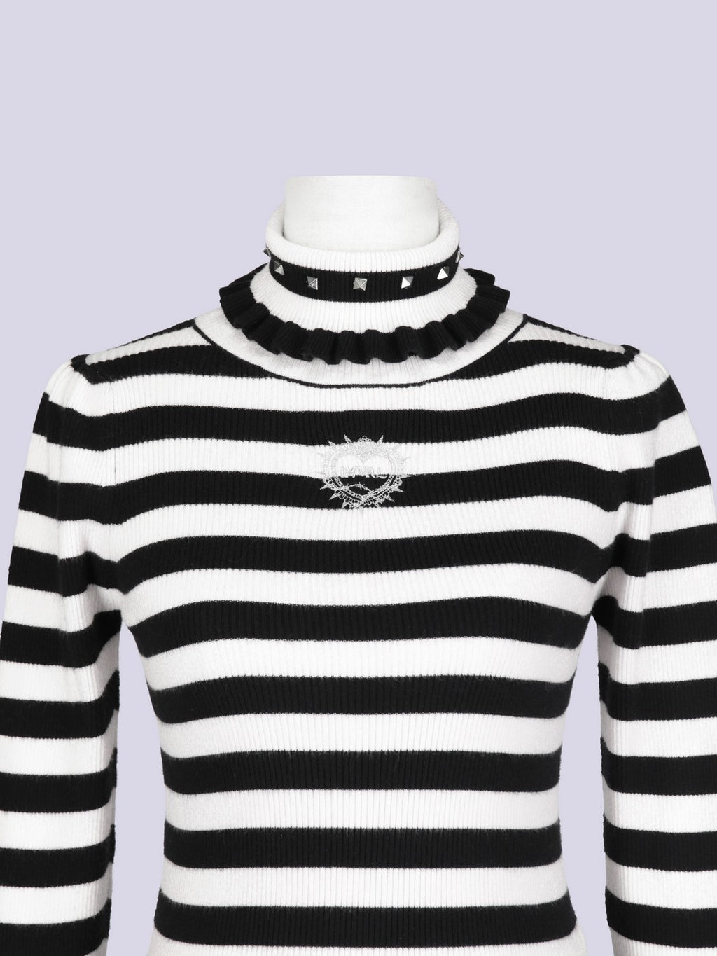 IMVAL / Ruffled High Neck Top［BKWH］