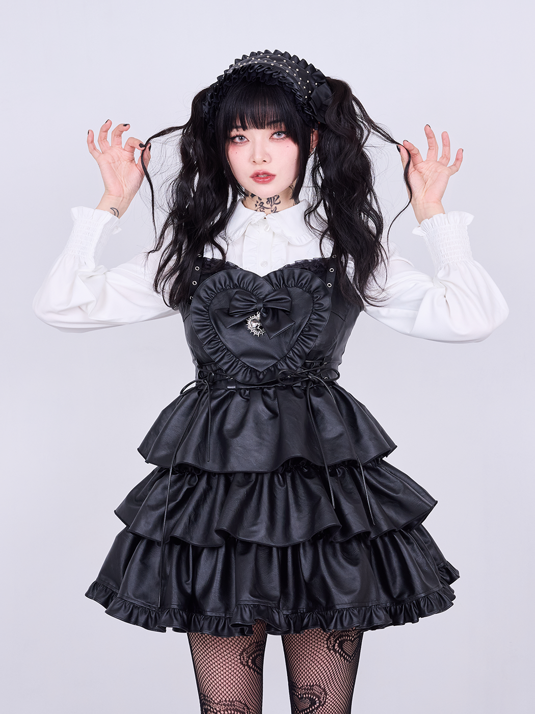 IMVAL / Frill Heart Dress - BLK