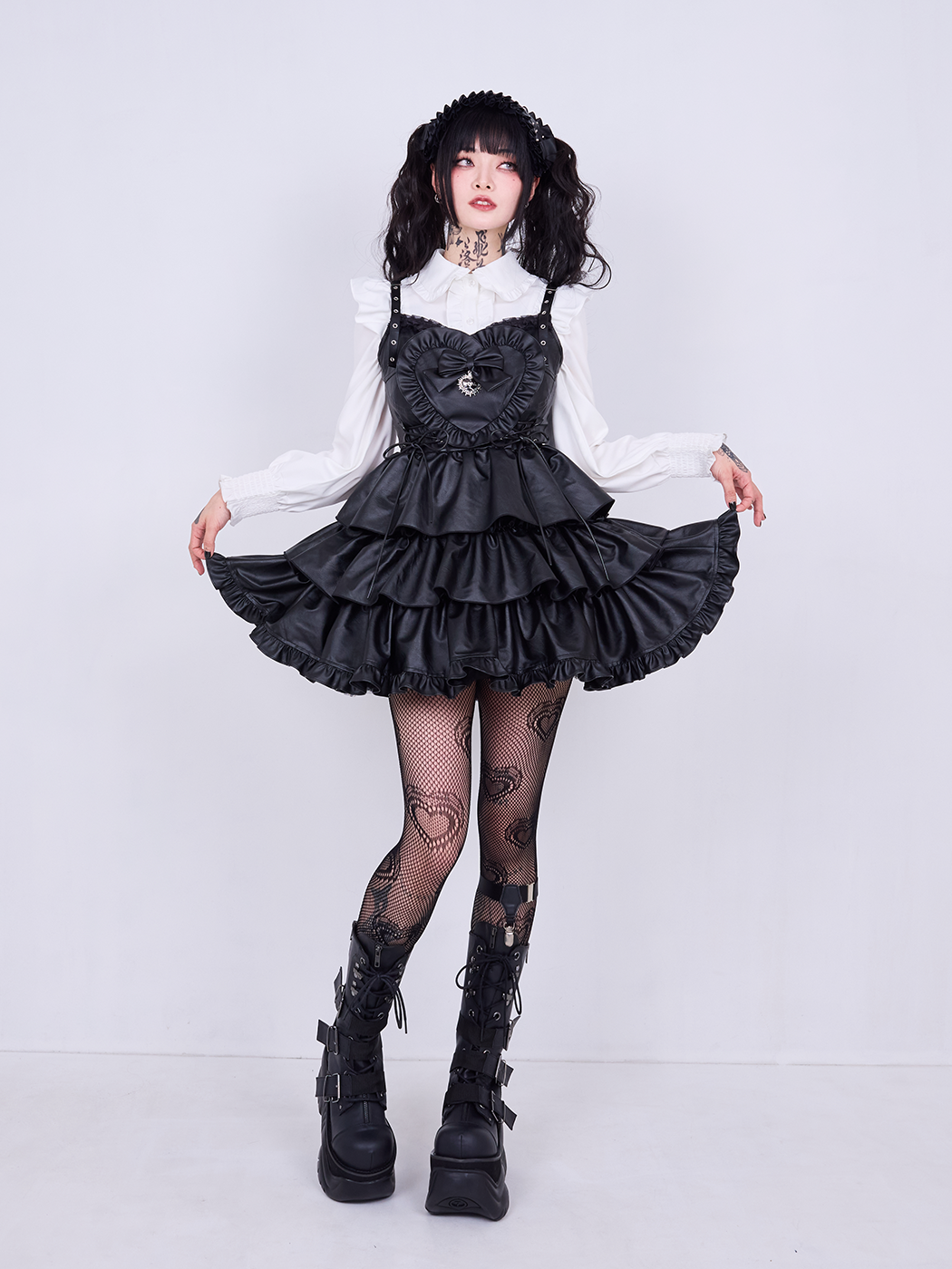 IMVAL / Frill Heart Dress - BLK