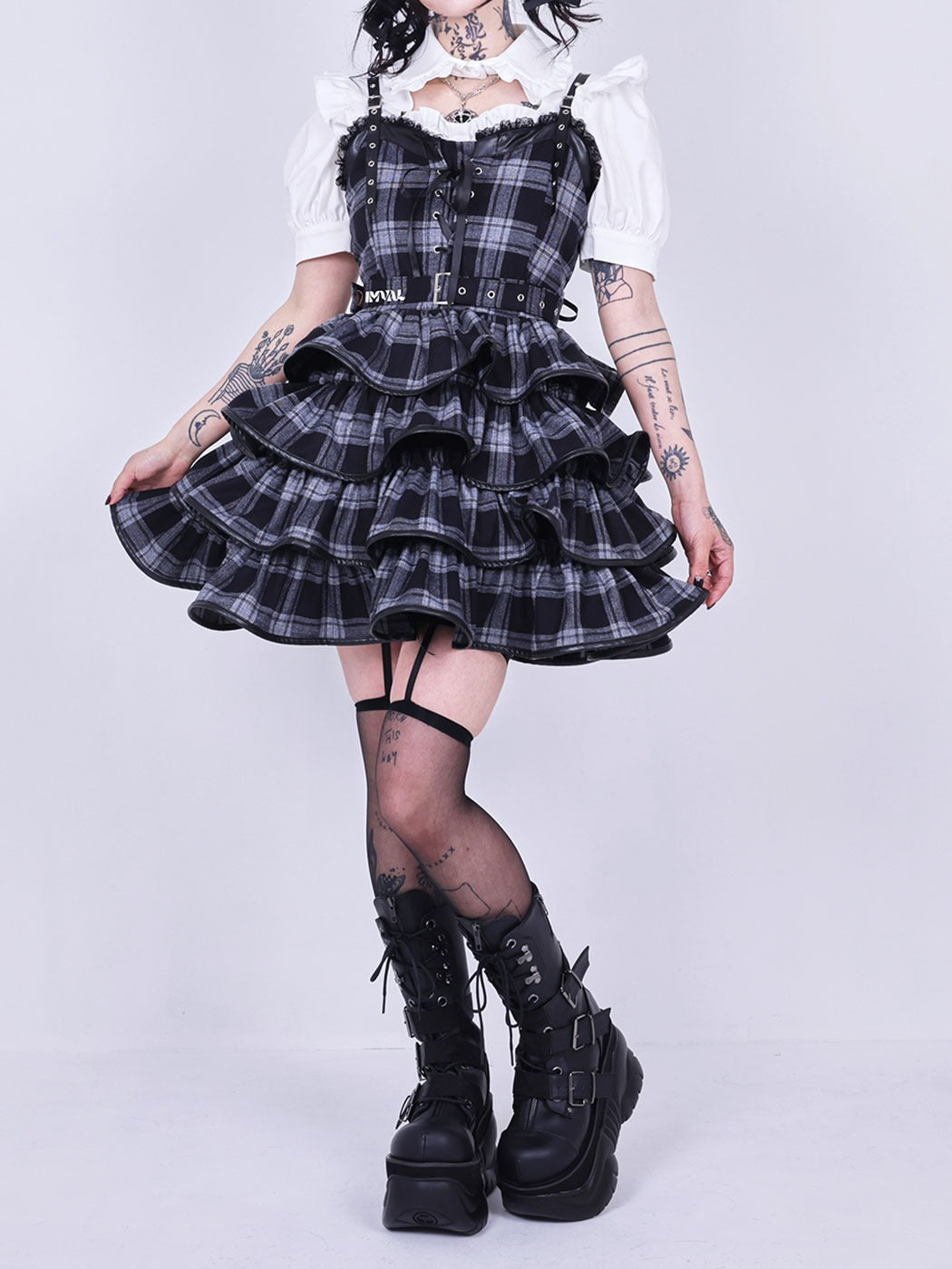 IMVAL / Check Layered Dress［RED］ IMVAL / Check Layered Dress