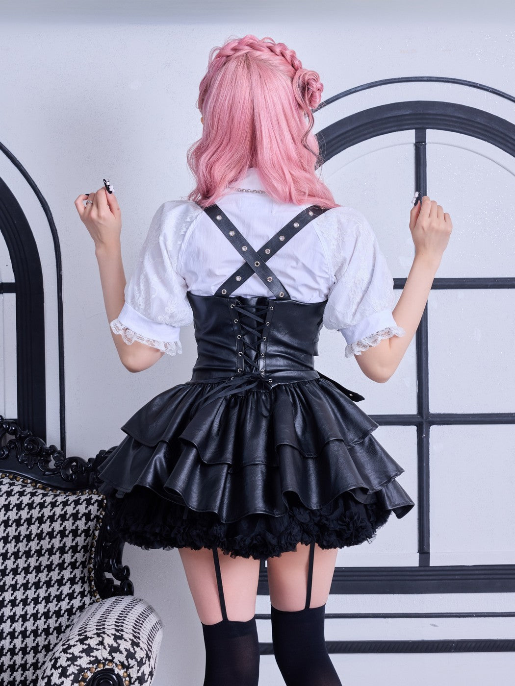 IMVAL / Mandarin Collar Frill Blouse - WHT