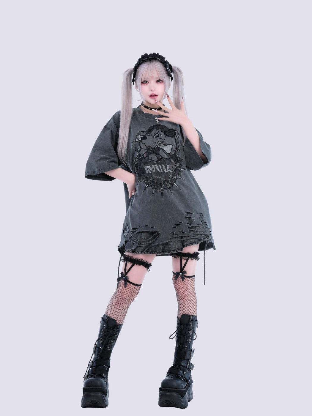 IMVAL×GALFY / Doll Dog Damaged TEE-INK
