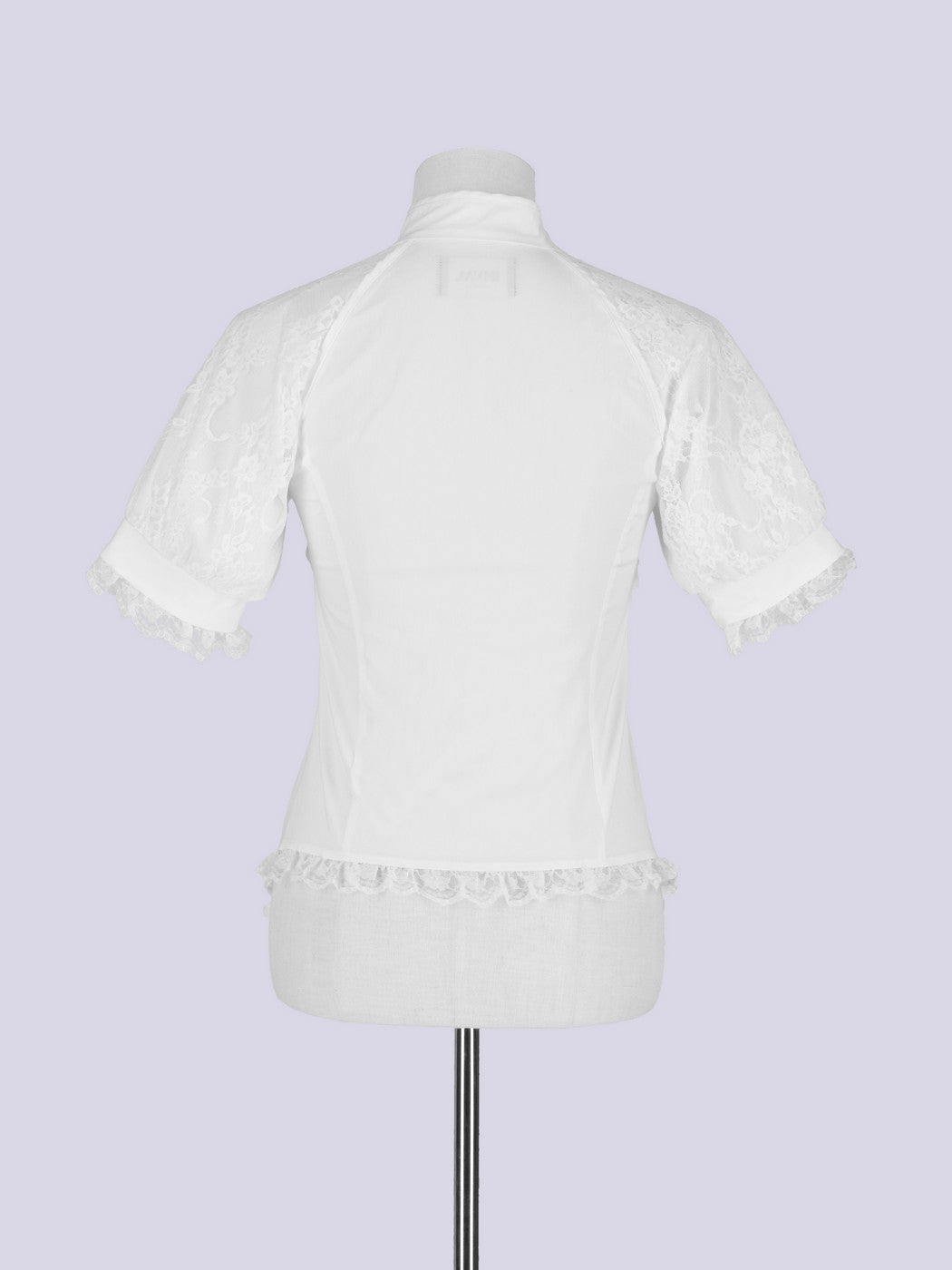 IMVAL / Mandarin Collar Frill Blouse - WHT