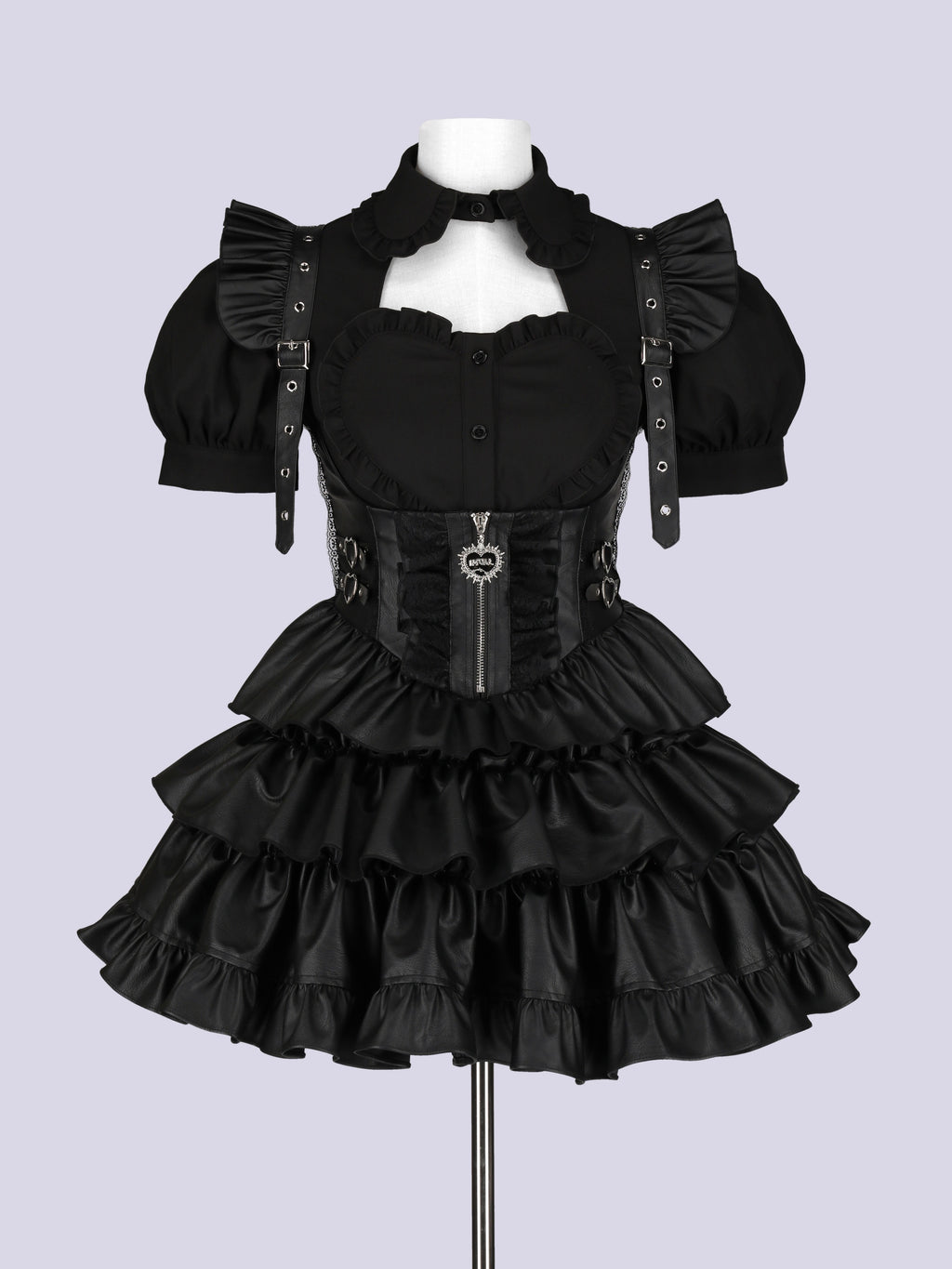 IMVAL / Heart Short Sleeve Shirt［BLK］