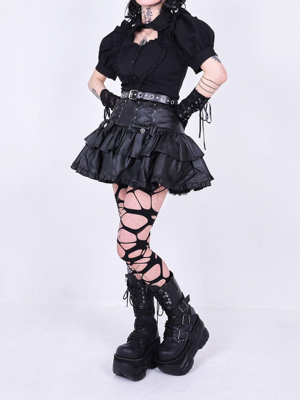 IMVAL / Heart Short Sleeve Shirt［BLK］