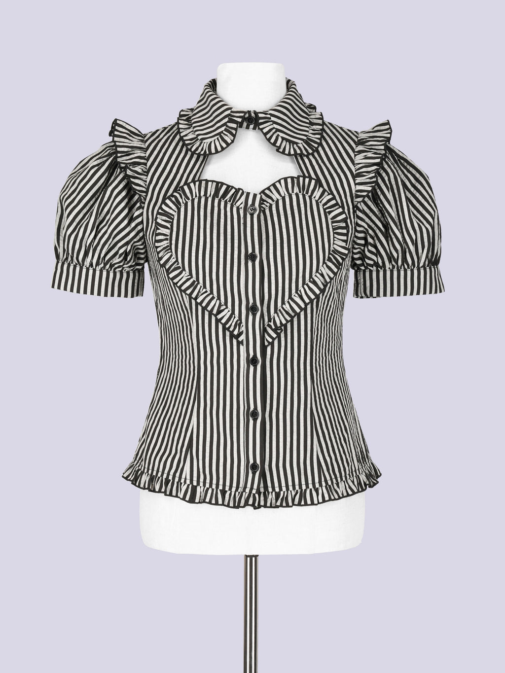 IMVAL / Heart Short Sleeve Shirt［STRIPE］