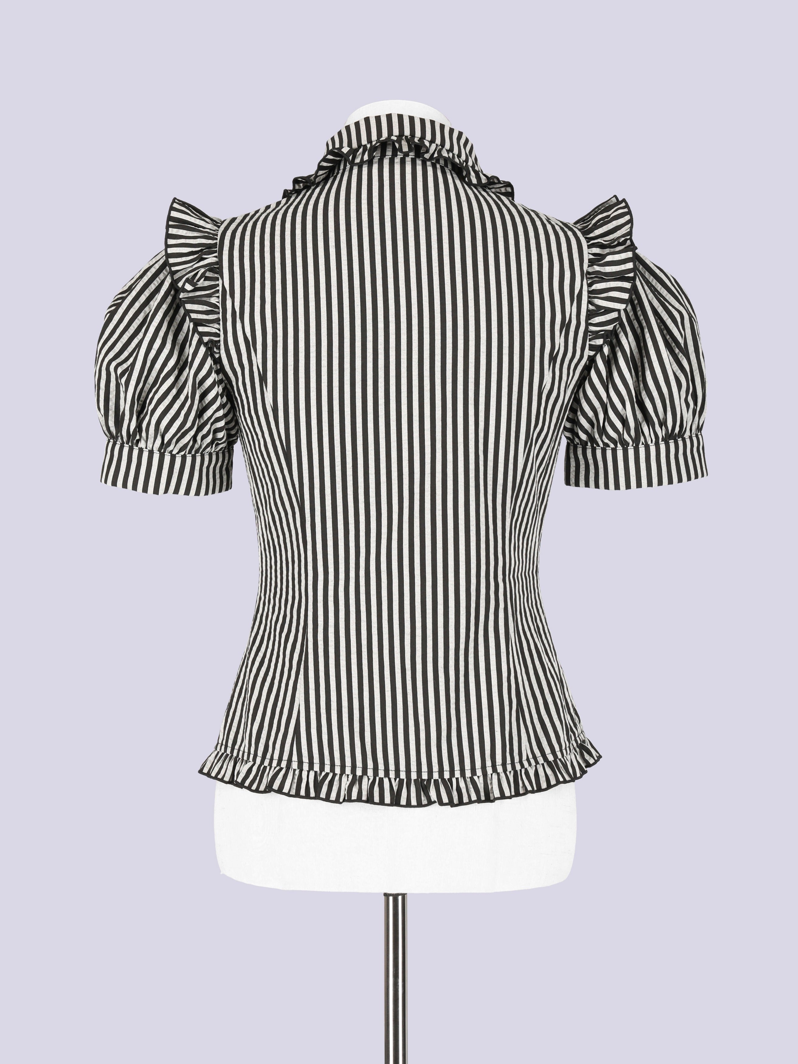 IMVAL / Heart Short Sleeve Shirt - STRIPE