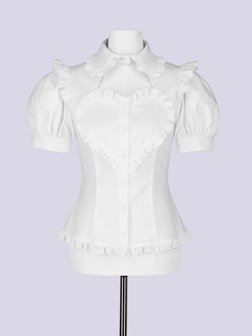 IMVAL / Heart Short Sleeve Shirt［WHT］