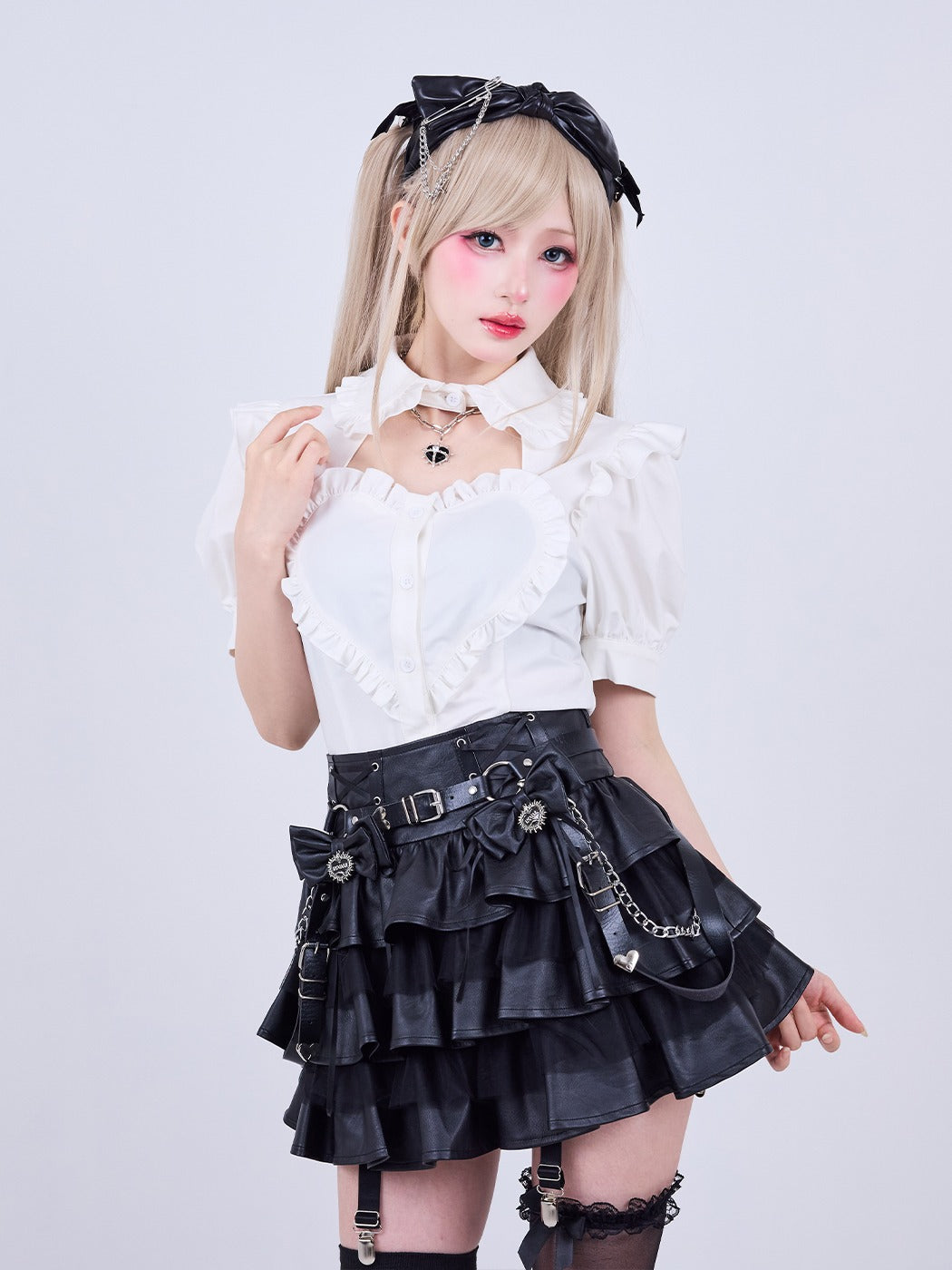 IMVAL / Heart Short Sleeve Shirt - WHT