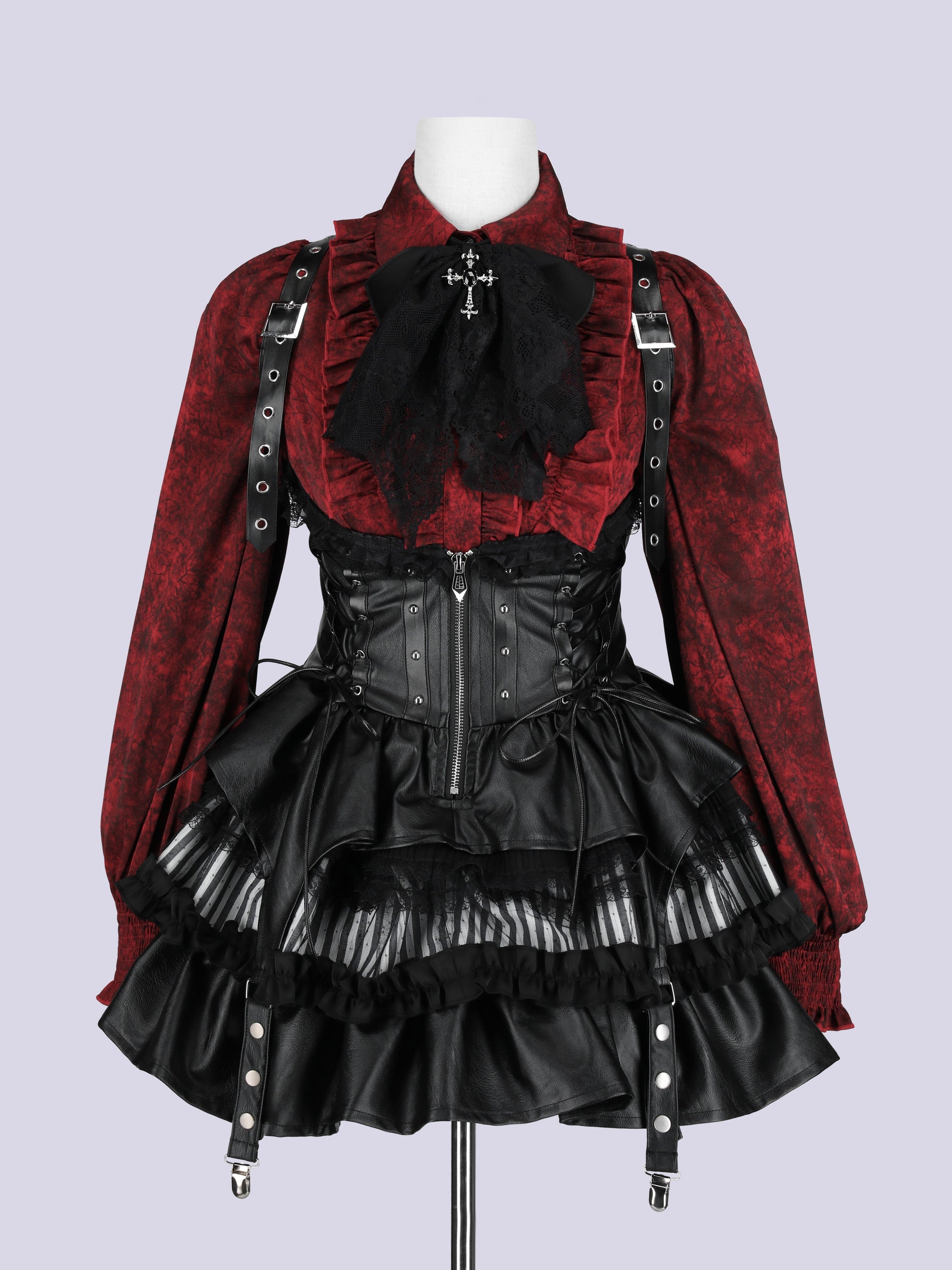 IMVAL / Classic Frill Shirt [RED]