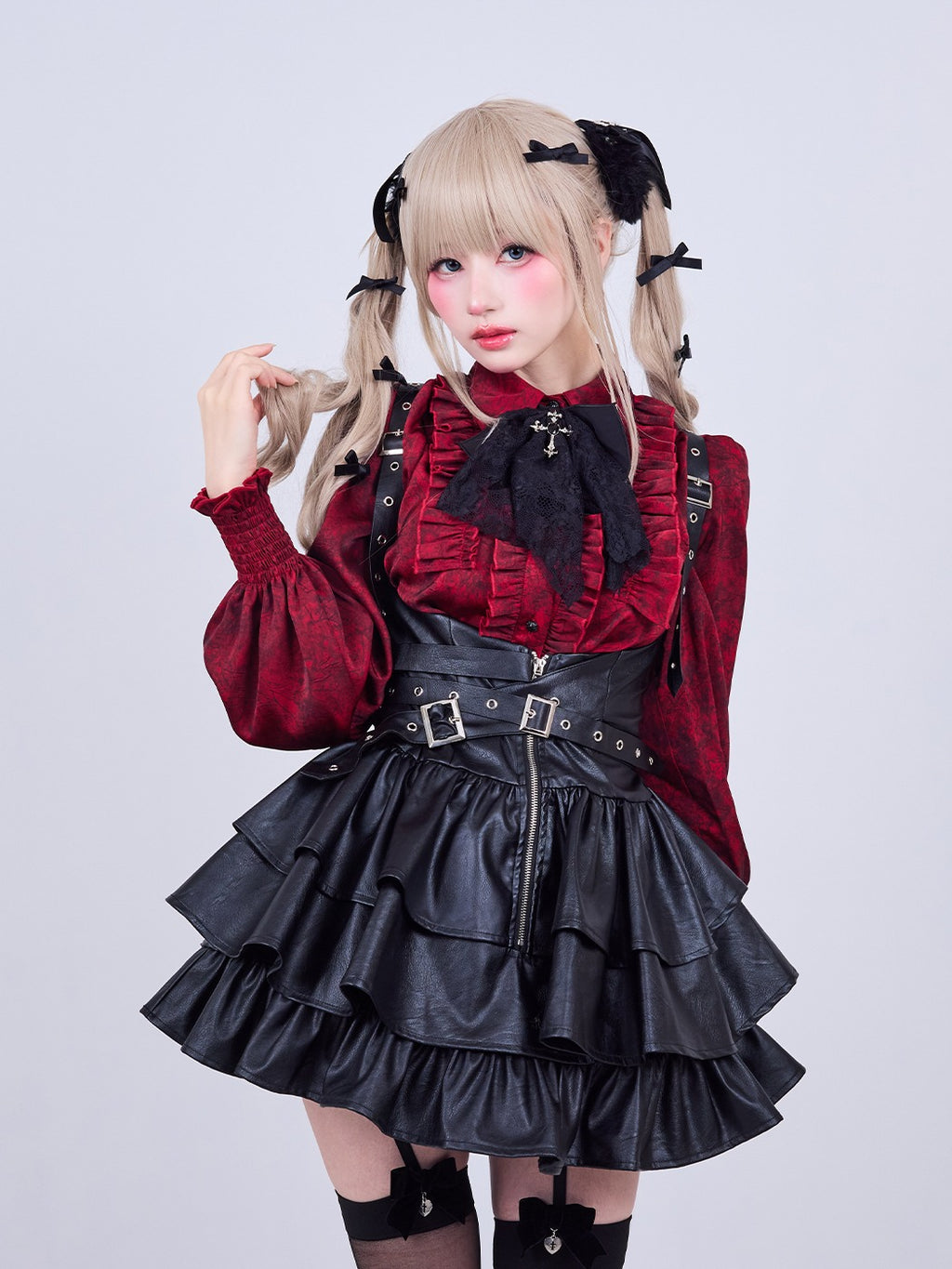 IMVAL / Classic Frill Shirt [RED]