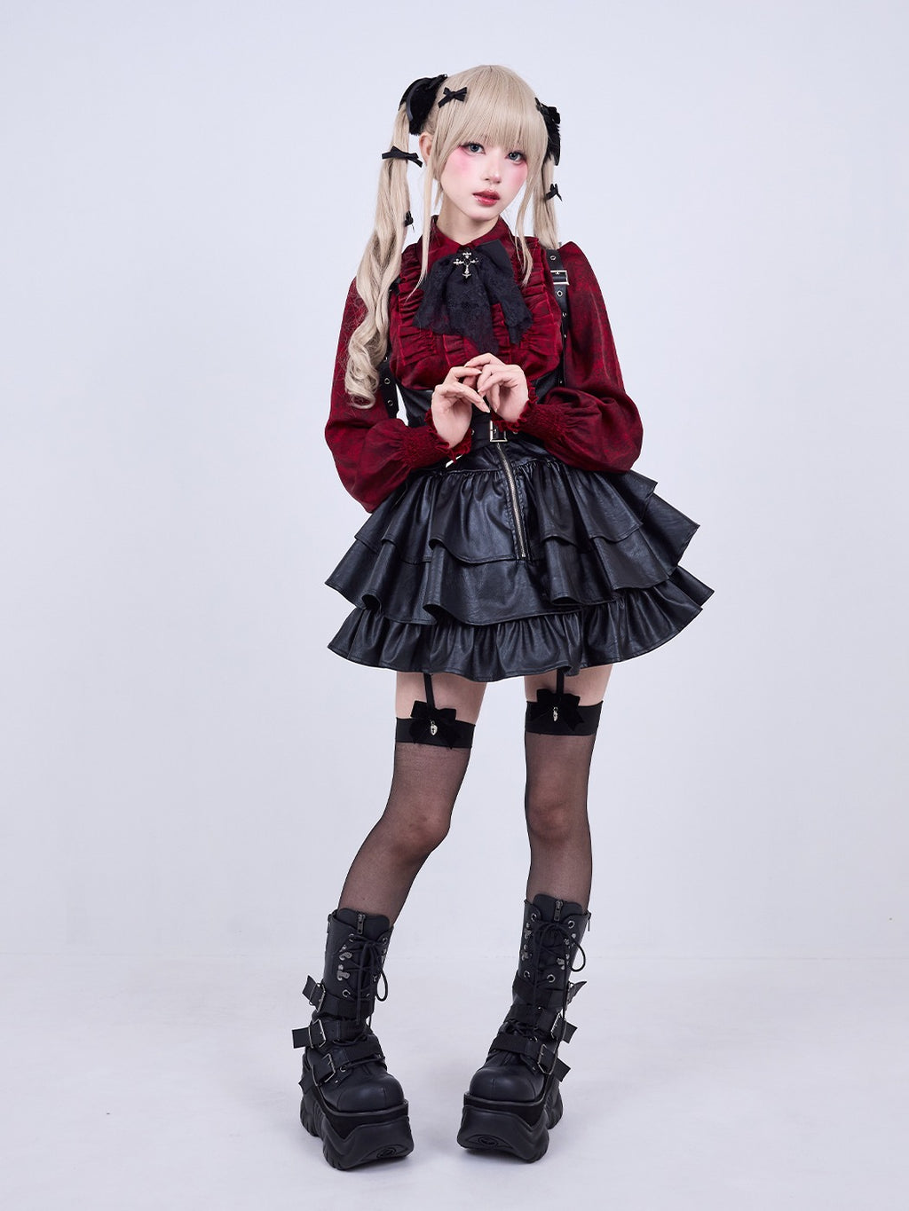 IMVAL / Classic Frill Shirt [RED]