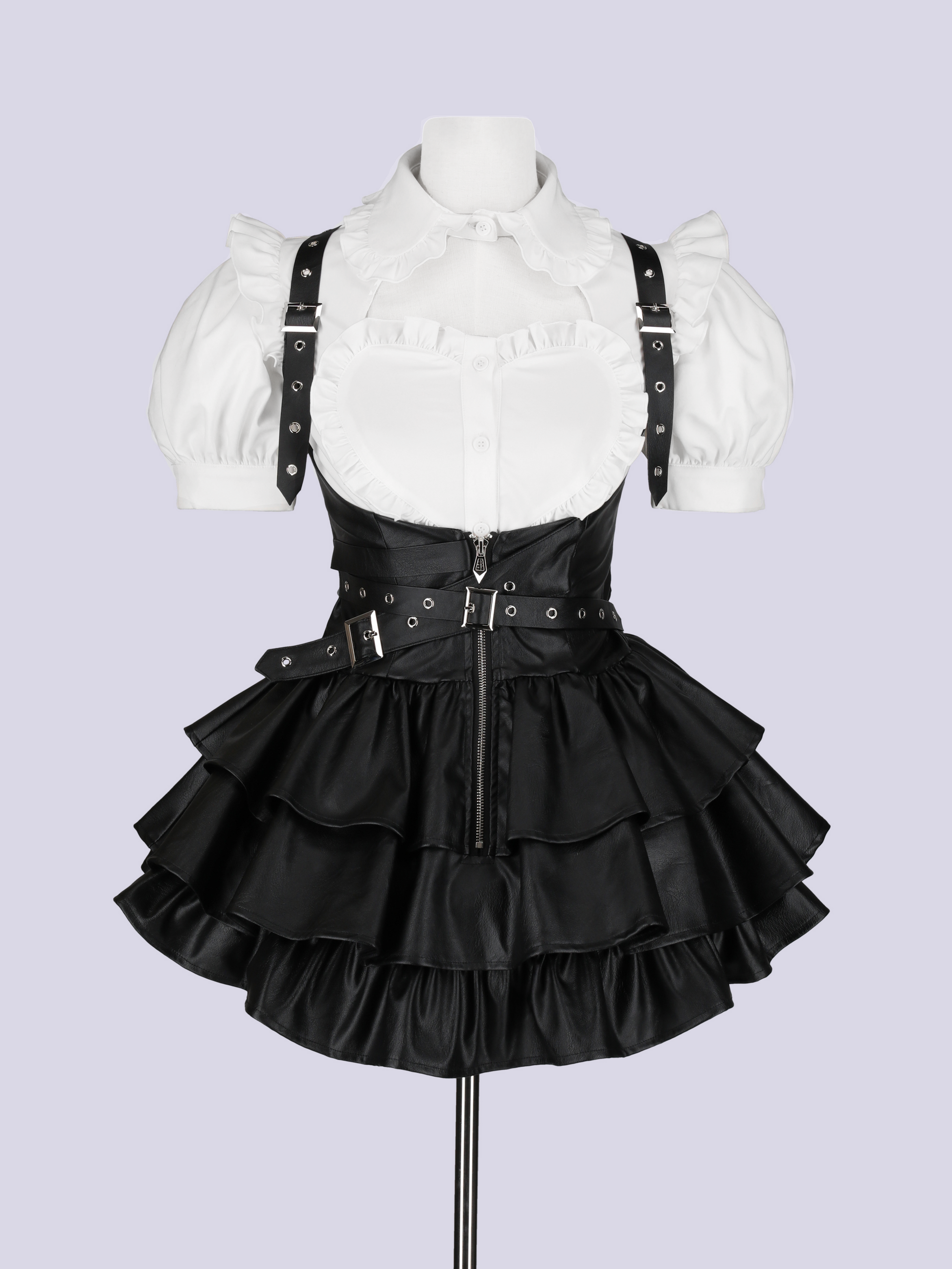 IMVAL / Frill Leather Dress - BLK IMVAL / Frill Leather Dress - BLK