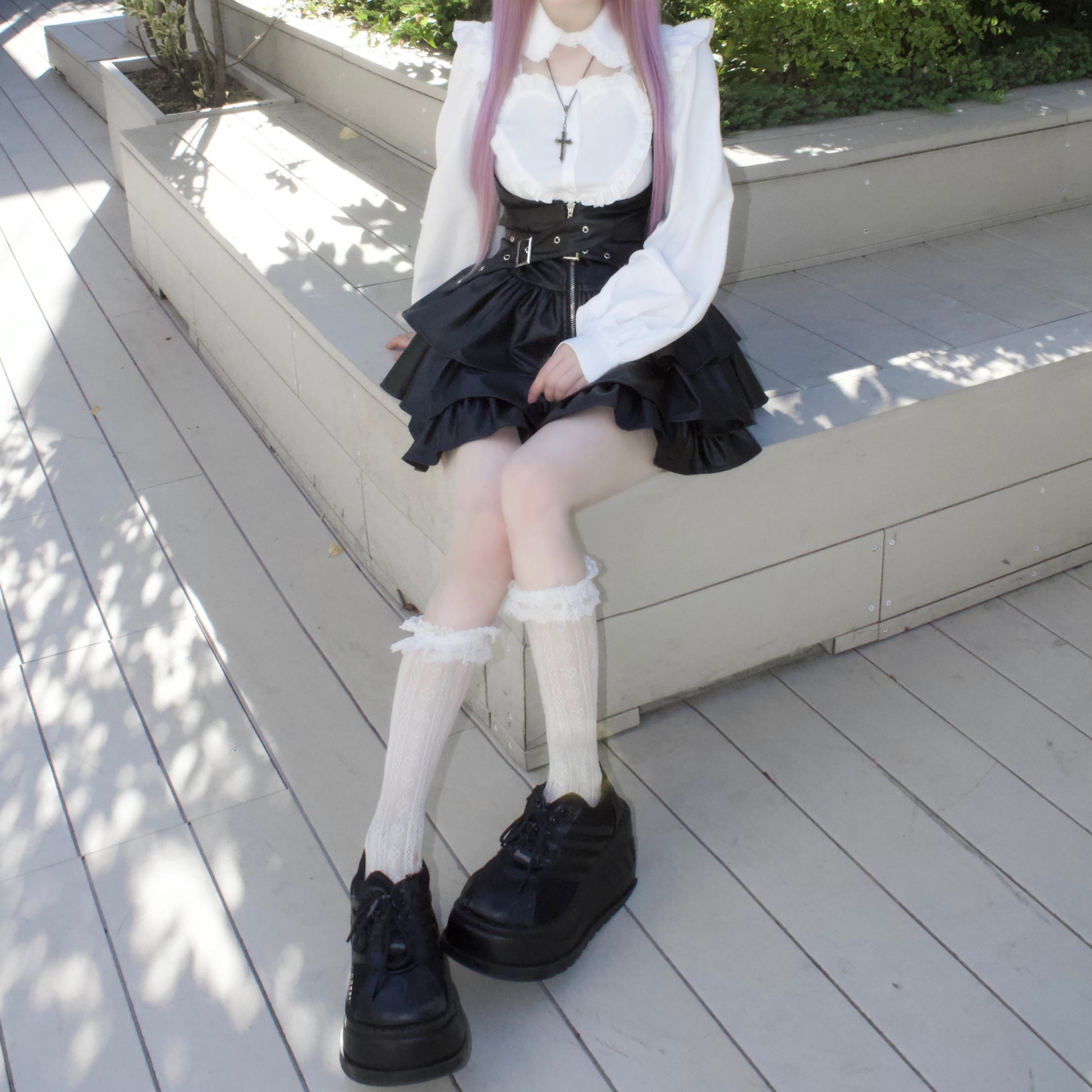 IMVAL / Frill Leather Dress [BLK]