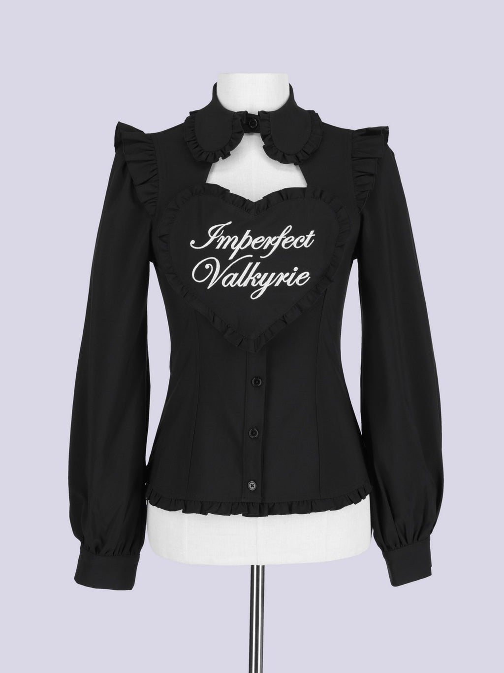 IMVAL / Heart Bib Blouse - BLK