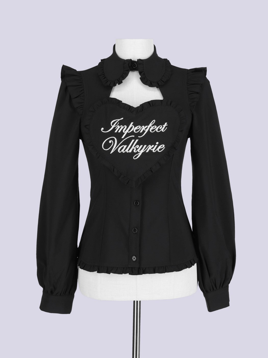 IMVAL / Heart Bib Blouse - BLK