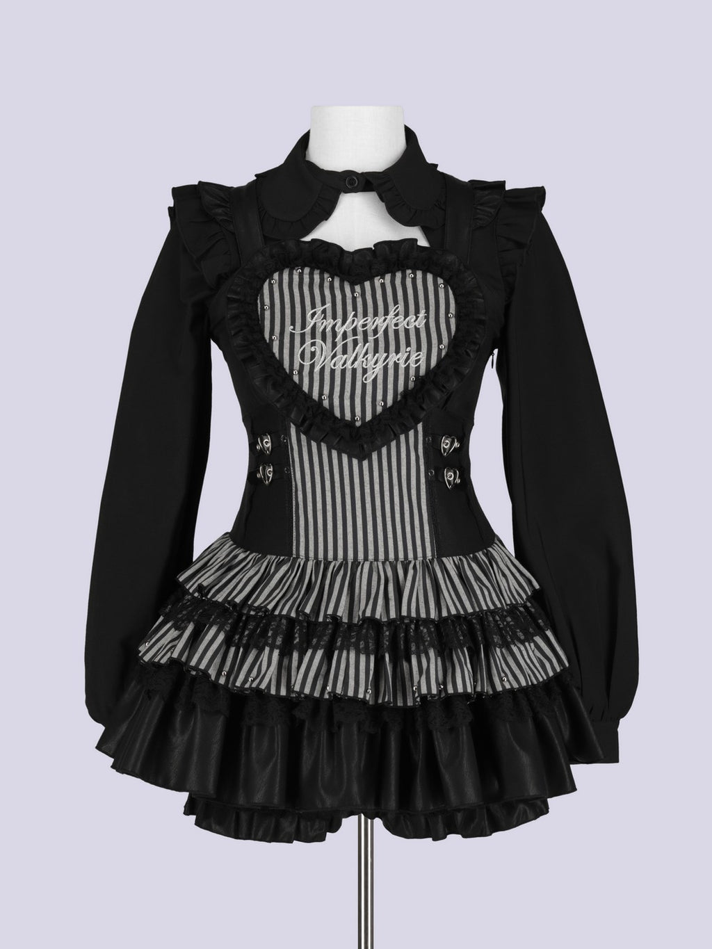 IMVAL / Heart Apron Dress - STRIPE
