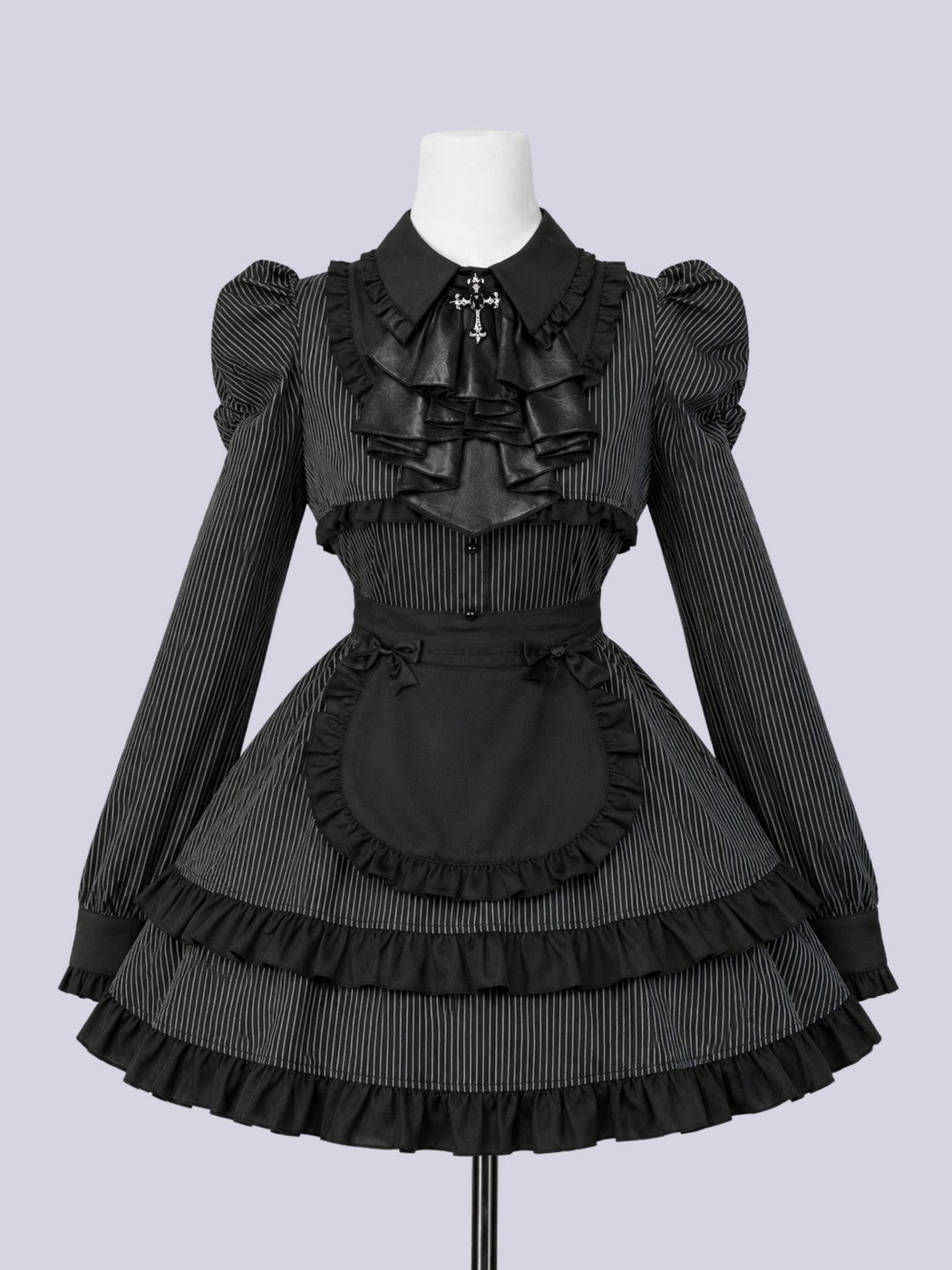 IMVAL / Frill Maid Dress - STRIPE