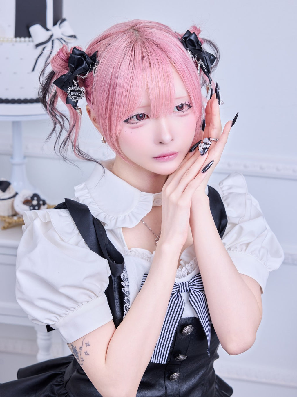 IMVAL × natu t mare / PU Ribbon Hair Clip Pair