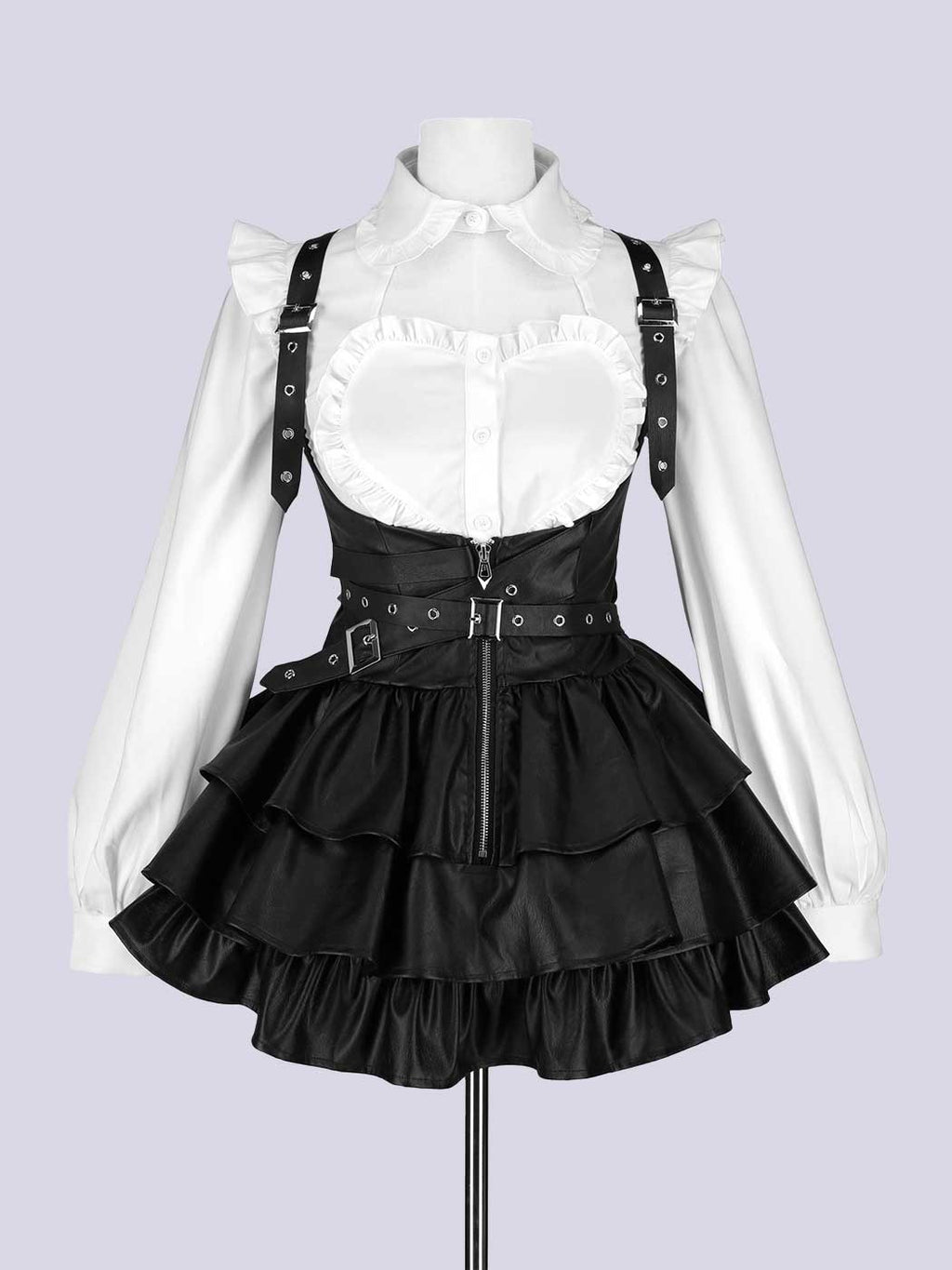 IMVAL / Frill Leather Dress [BLK]
