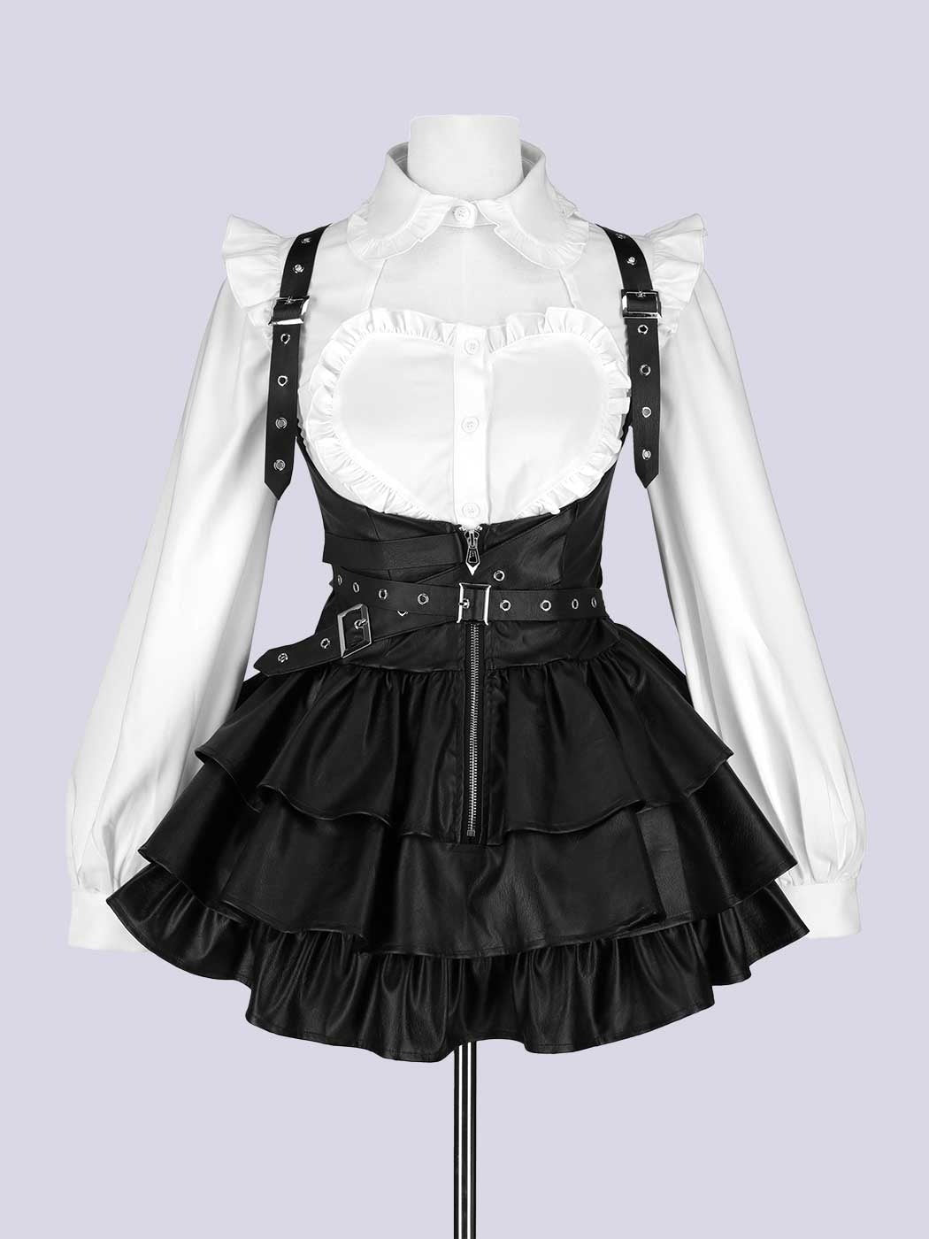 IMVAL / Frill Leather Dress [BLK]