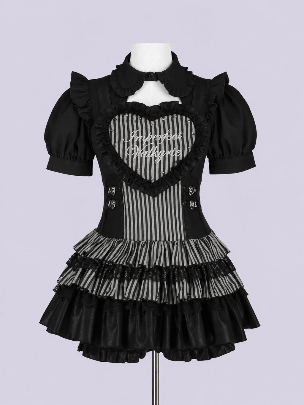 IMVAL / Heart Apron Dress - STRIPE