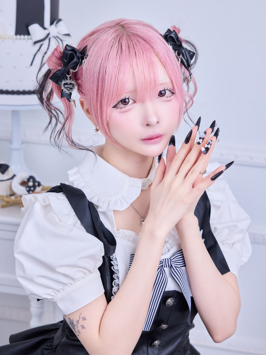 IMVAL × natu t mare / PU Ribbon Hair Clip Pair