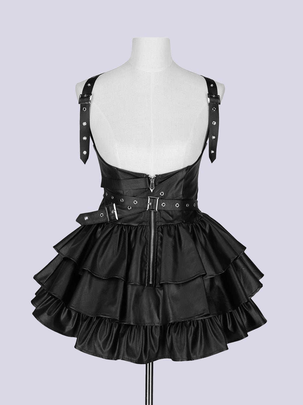 IMVAL / Frill Leather Dress [BLK]