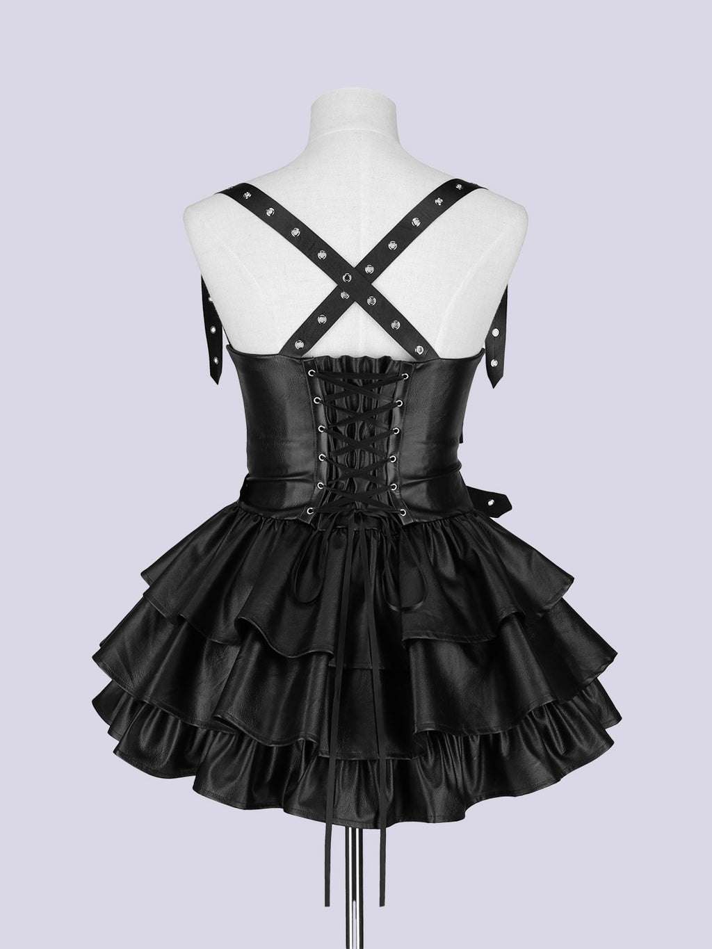 IMVAL / Frill Leather Dress [BLK]