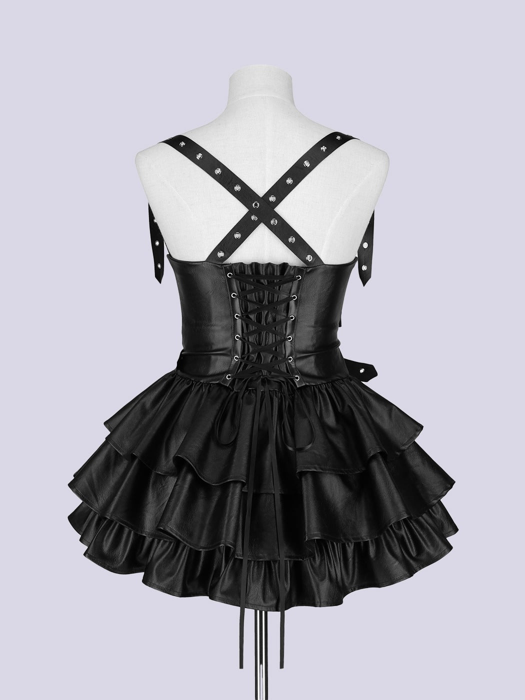 IMVAL / Frill Leather Dress [BLK]