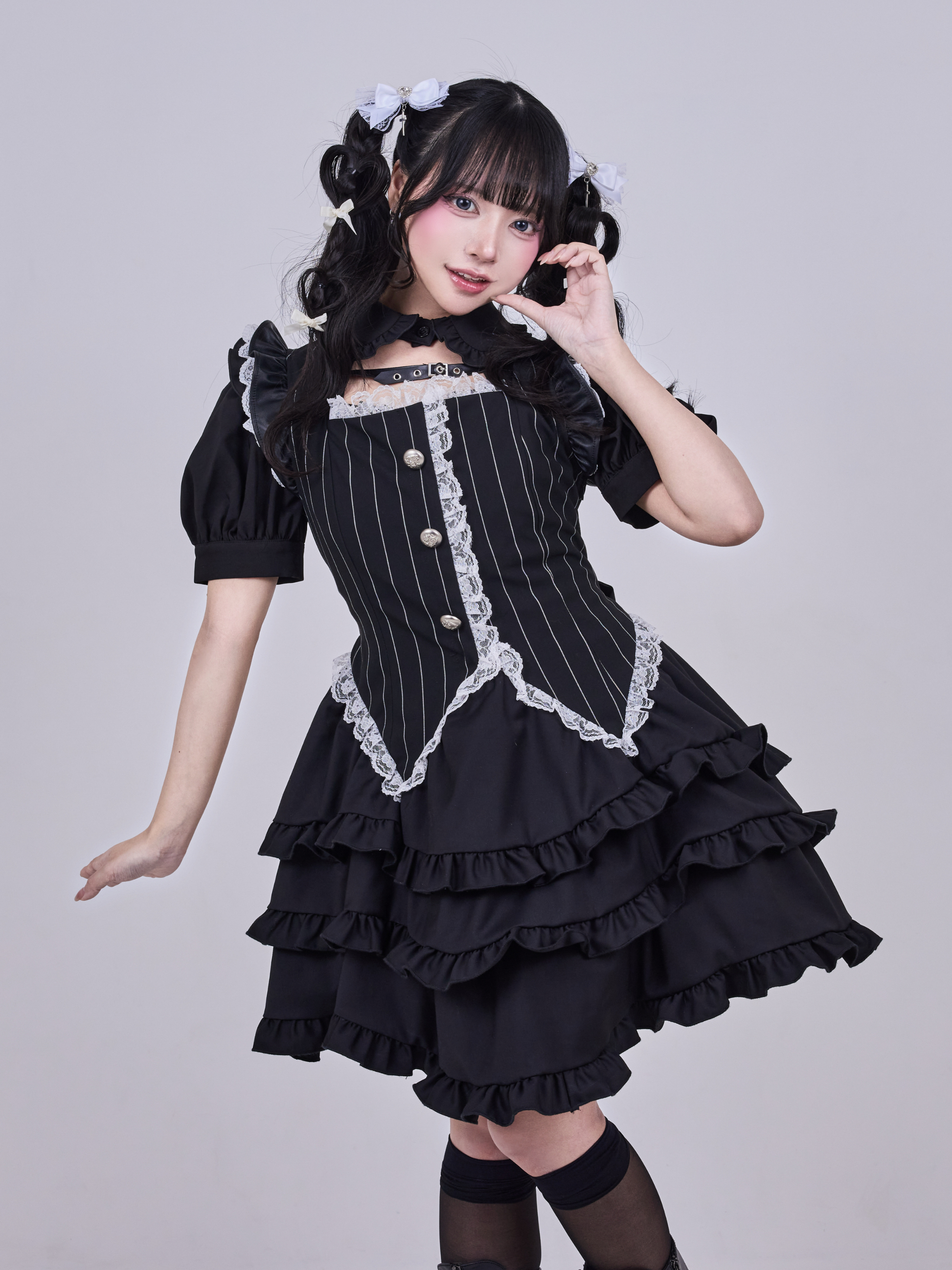 IMVAL / Layered Vest Dress - BLK