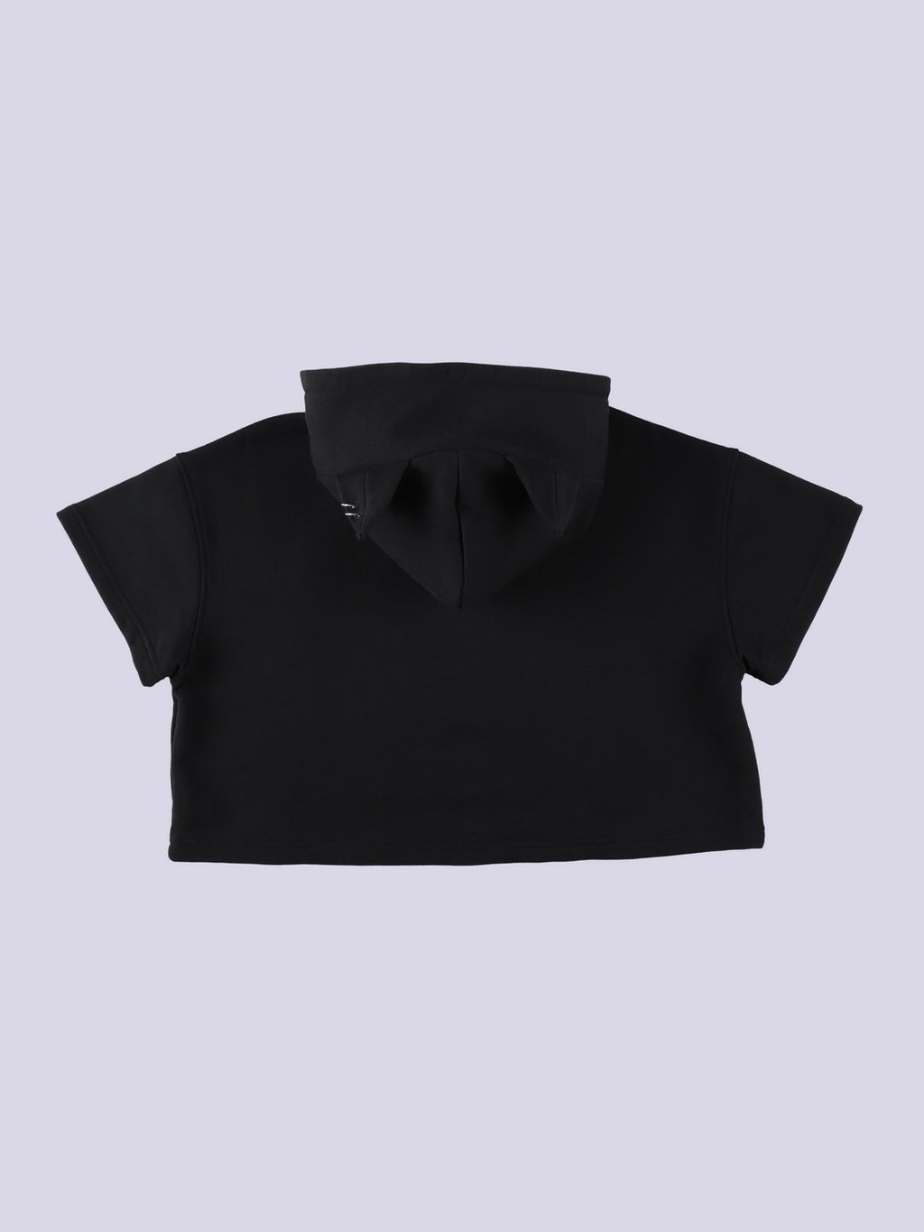 IMVAL×GALFY / Cat Ear Cropped Hoodie-BLK