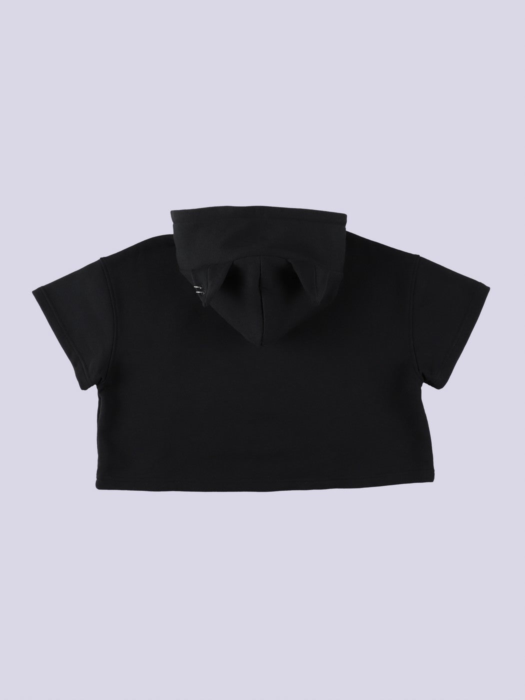 IMVAL×GALFY / Cat Ear Cropped Hoodie-BLK