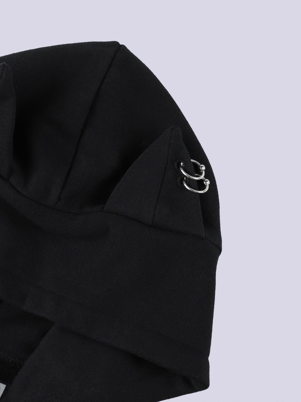 IMVAL×GALFY / Cat Ear Cropped Hoodie-BLK