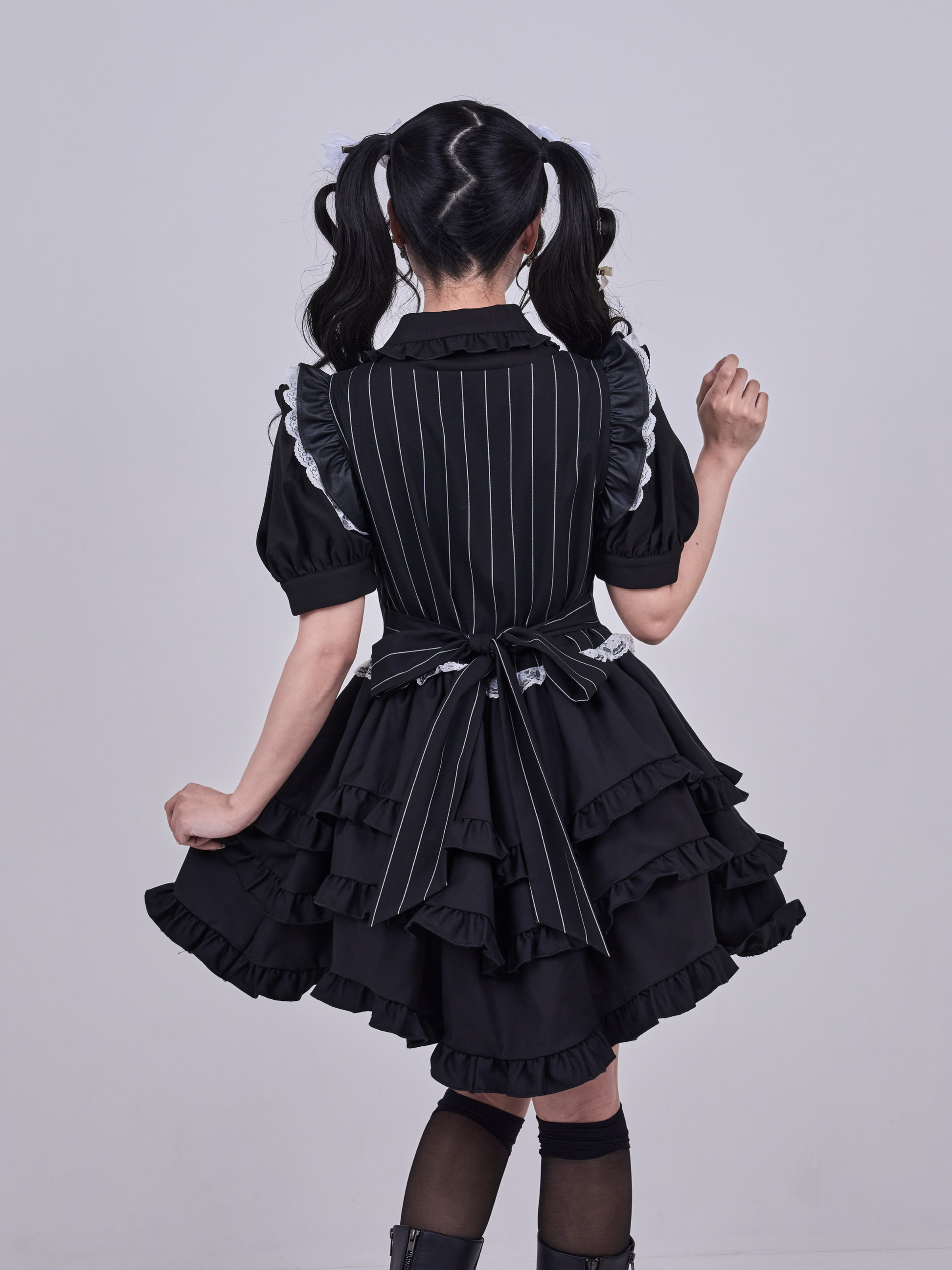 IMVAL / Layered Vest Dress - BLK