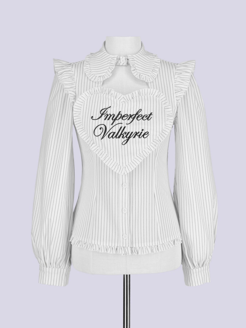 IMVAL / Heart Bib Blouse - STRIPE