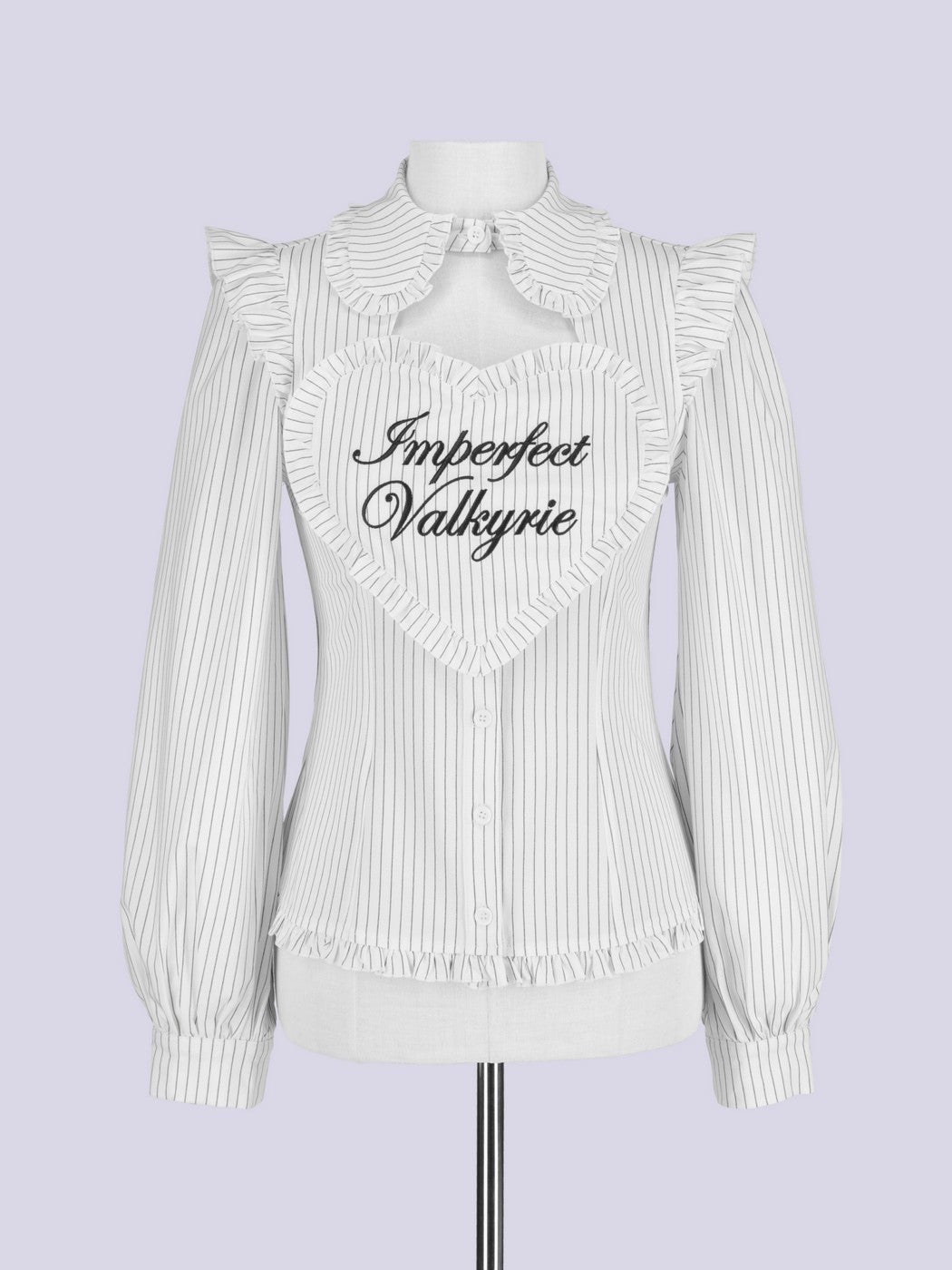 IMVAL / Heart Bib Blouse - STRIPE