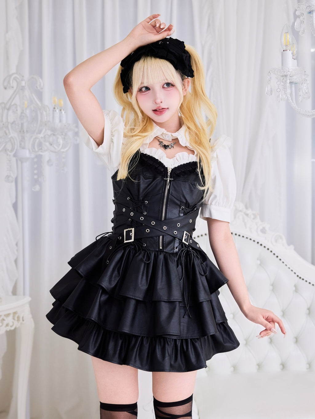 IMVAL / Cross Belt Leather Dress