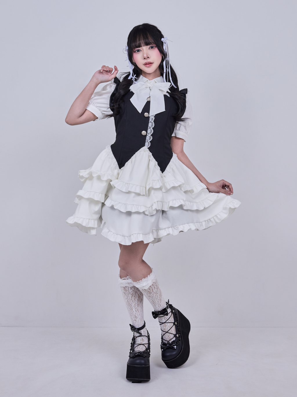 IMVAL / Layered Vest Dress - STRIPE