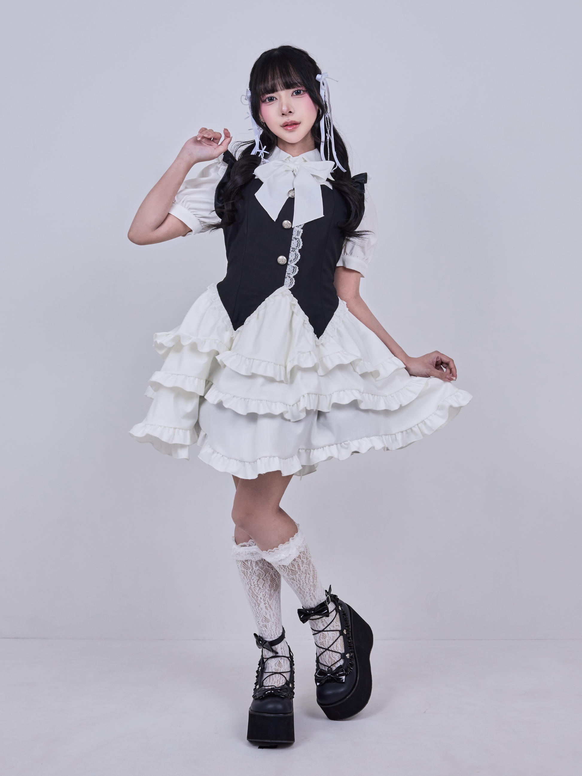 IMVAL / Layered Vest Dress - STRIPE