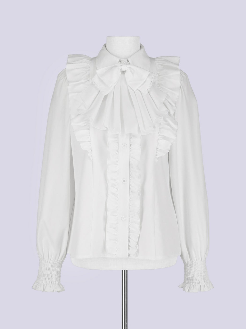 IMVAL / Classical Jabot Blouse - WHT