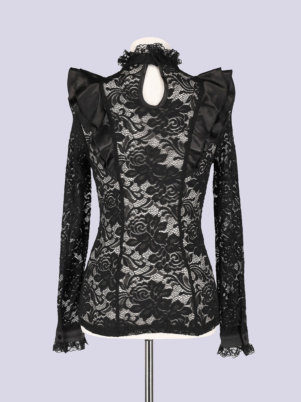 IMVAL / Highneck Lace Blouse [BLK]